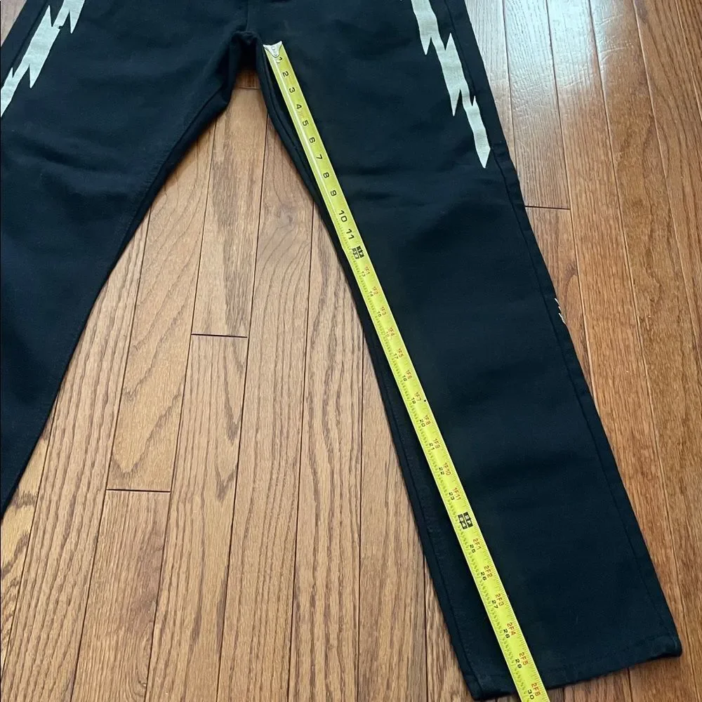 DCPL Lightning Black Straight Leg Jeans Sz 34